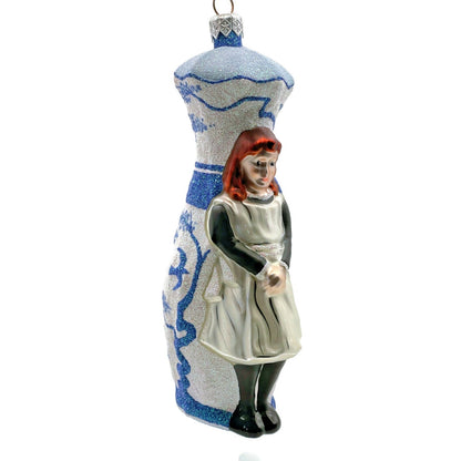 Patricia Breen Girl with Vase Boits Daughter Chinoiserie Christmas Tree Ornament
