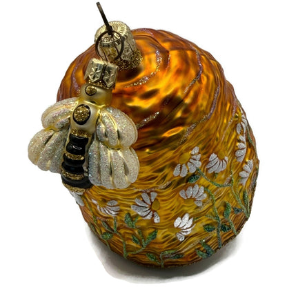 Patricia Breen Devonshire Beeskep Bee Beehive Flower Spring 2 Part Ornament 2221