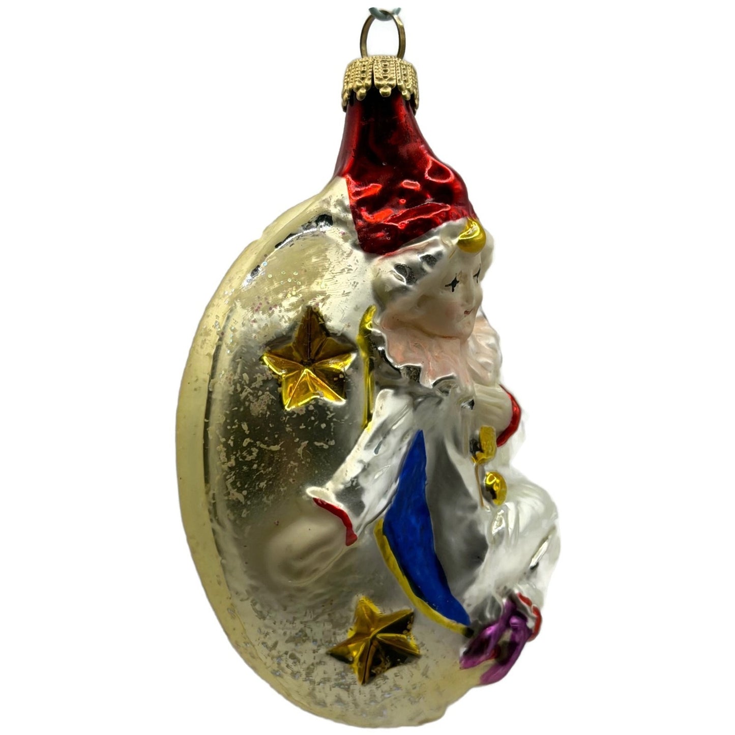 Christopher Radko Mooning Over You Clown Moon Glass Christmas Ornament 94-106-0
