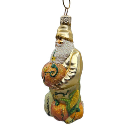 Patricia Breen Harvest Santa Gold Pumpkins Flowers Fall Christmas Ornament 2230
