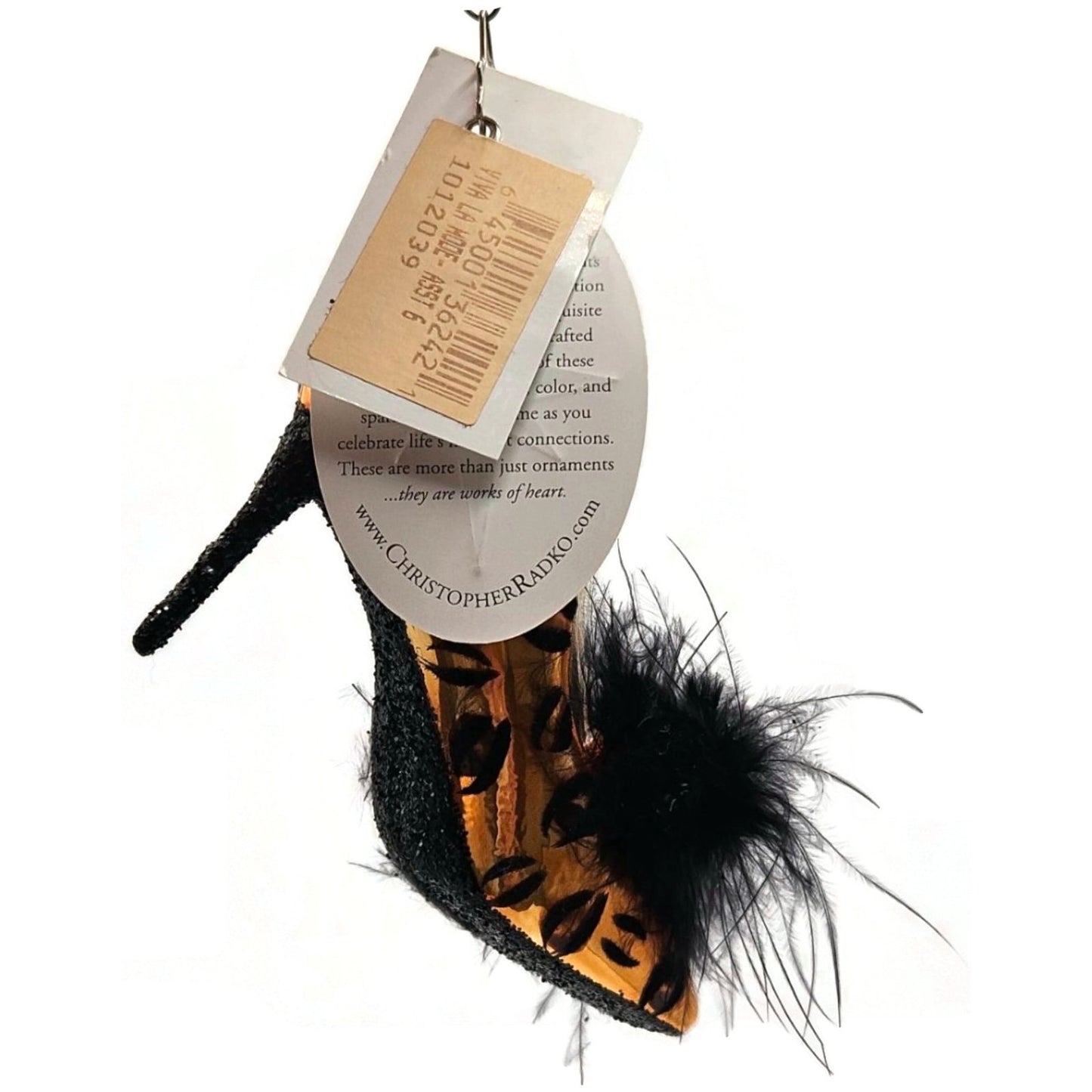 Christopher Radko Viva La Mode High Heel Shoe Leopard Print Ornament 1012039