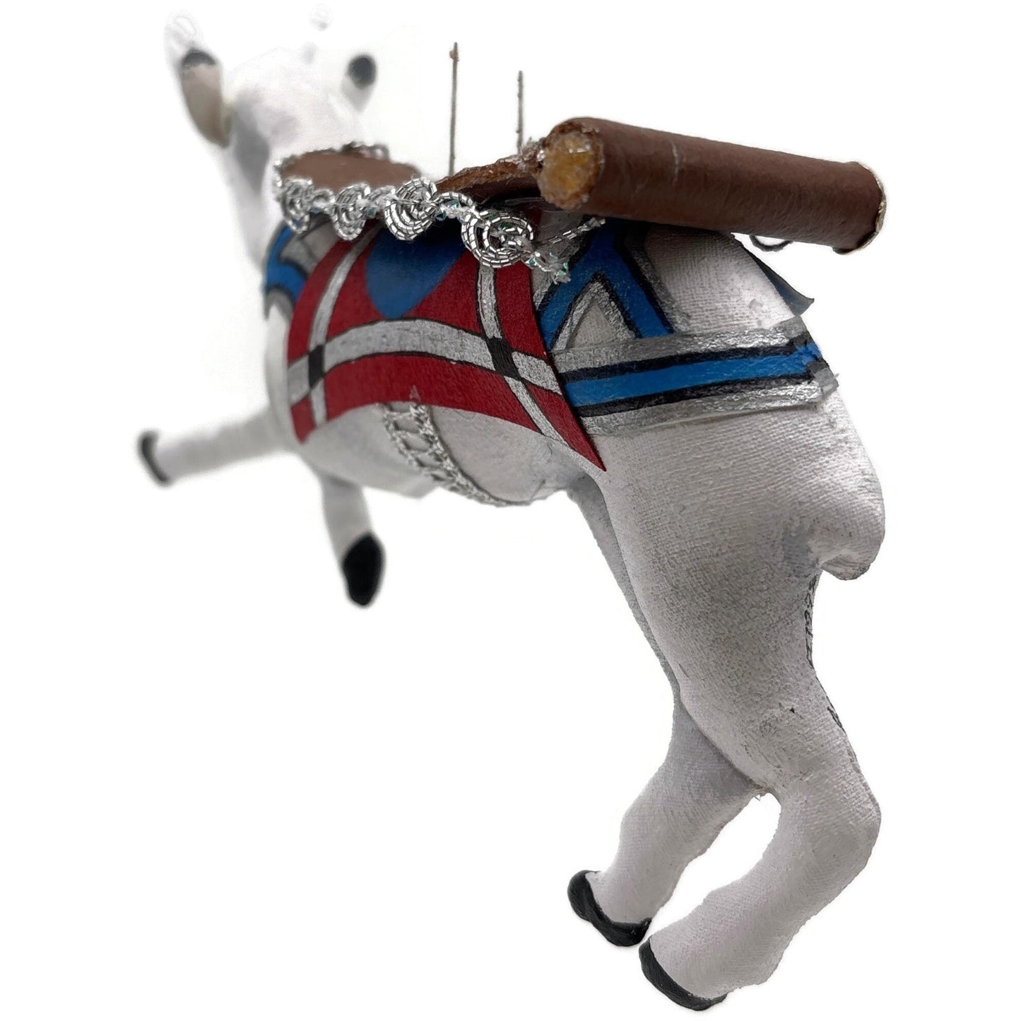 Gladys Boalt Carousel Goat Fabric Animal Handmade Christmas Tree Ornament Signed