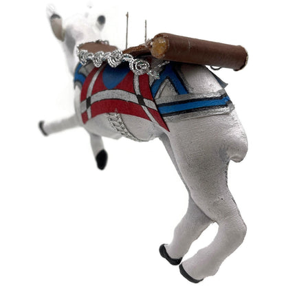 Gladys Boalt Carousel Goat Fabric Animal Handmade Christmas Tree Ornament Signed