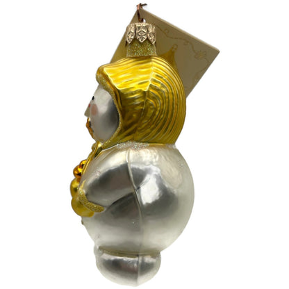 Patricia Breen Snowbaby Yellow Snowflakes Snowman White Christmas Tree Ornament