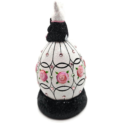 Patricia Breen A Most Elegant Bunny Cachette Black Floral Easter Holiday Signed