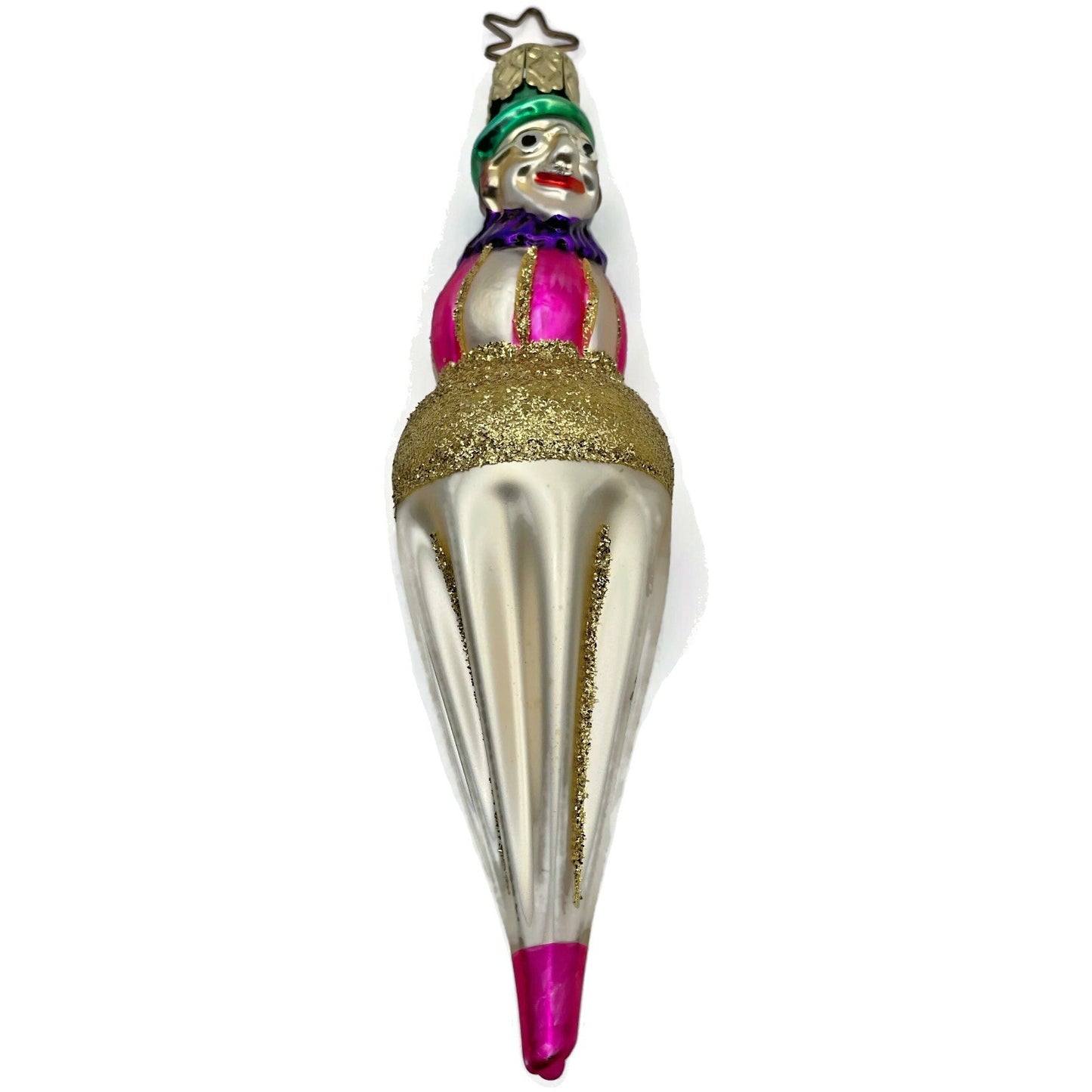 Clown Head On Ice Cream Inge Glass Ornament Old World Christmas Tree OWC German