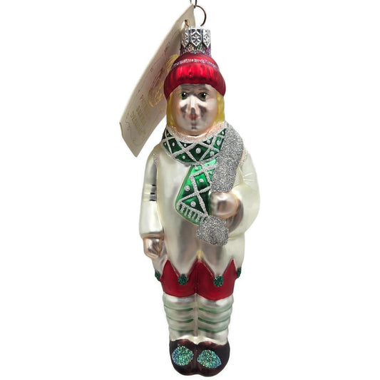 Patricia Breen Jack Frost Boy Red Snowflake Winter Glass Christmas Tree Ornament