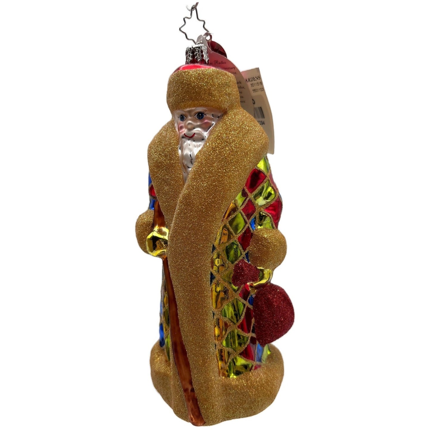 Christopher Radko Russian Harlequin Santa Claus Christmas Tree Ornament 3011318
