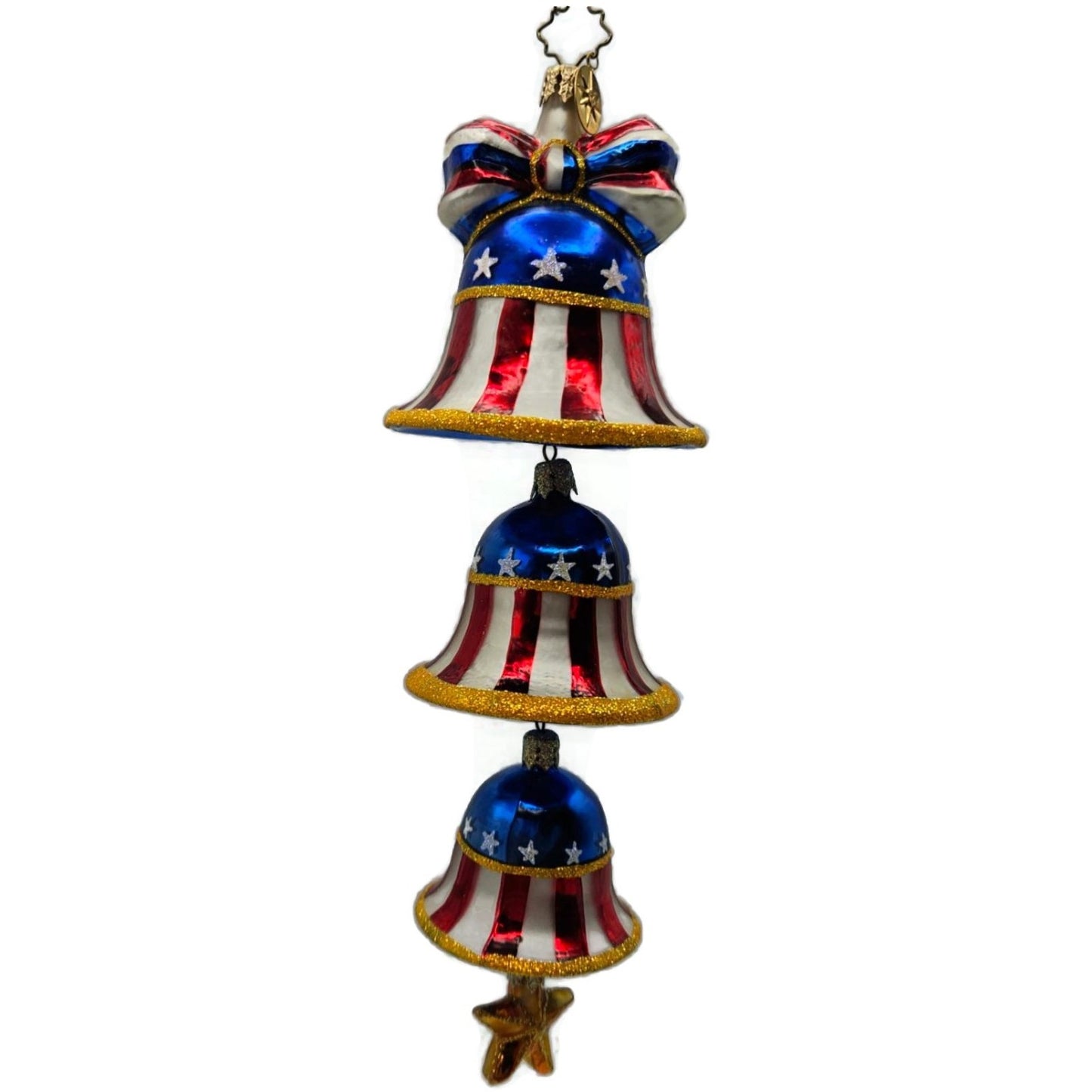 Christopher Radko Freedom Ring Forever Patriotic Bells Christmas Ornament 020606