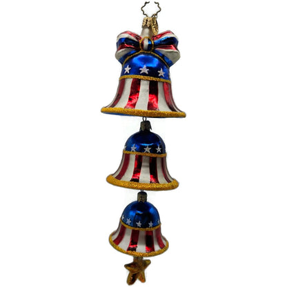 Christopher Radko Freedom Ring Forever Patriotic Bells Christmas Ornament 020606