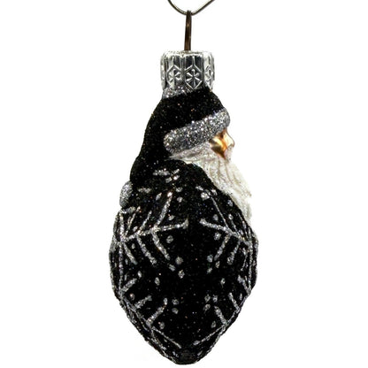 Patricia Breen Snowflake Noel Black Santa Claus Hexagon Christmas Ornament 2257