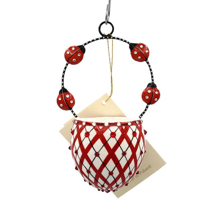 Patricia Breen Spring Basket Ladybugs Red Polka Dot Jeweled Holiday Ornament