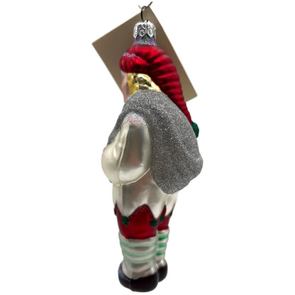 Patricia Breen Jack Frost Red Green Scarf Silver Winter Christmas Ornament 9628