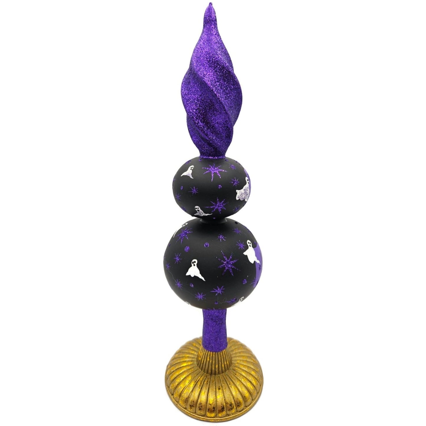 Patricia Breen Happy Halloween Purple Black Ghost Finial Tree Topper 9700AUC