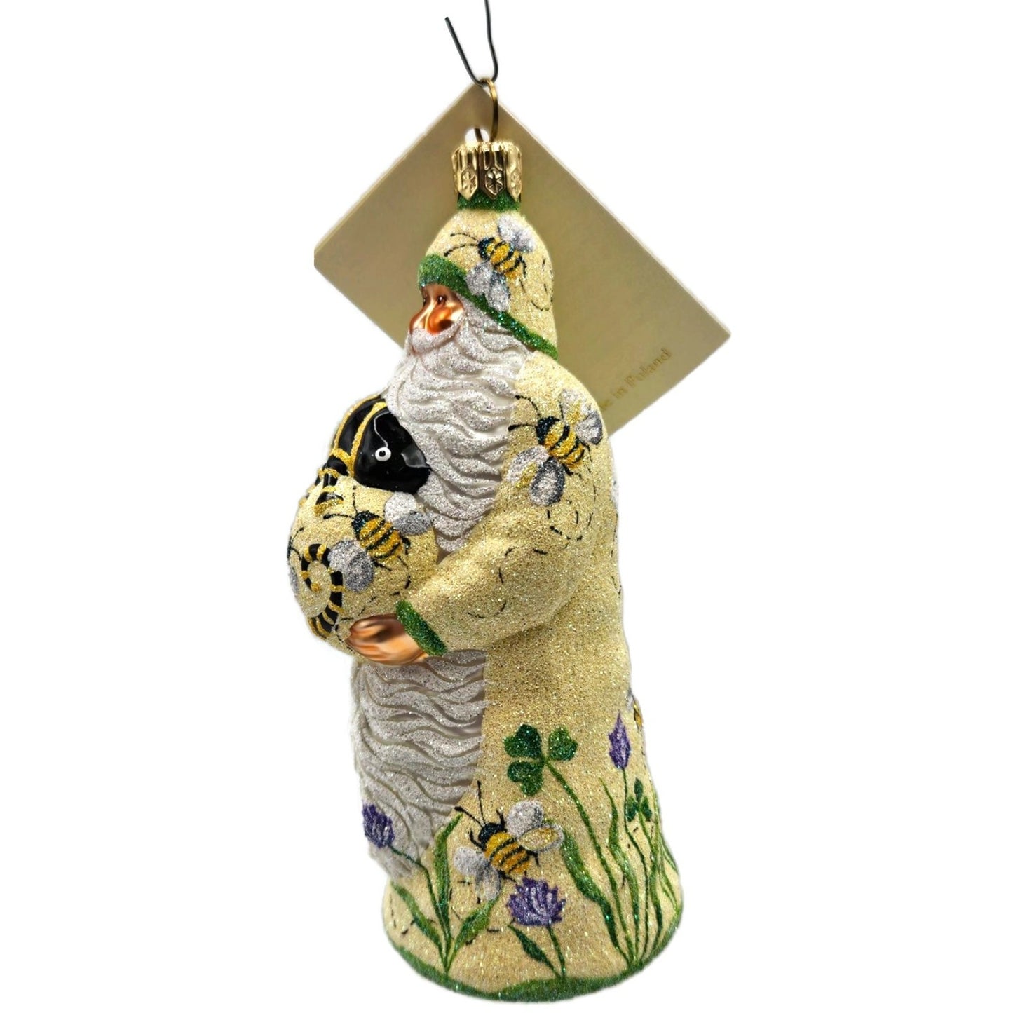 Patricia Breen Santa With Chameleon Colourful Bees Clover Honey Spring Ornament