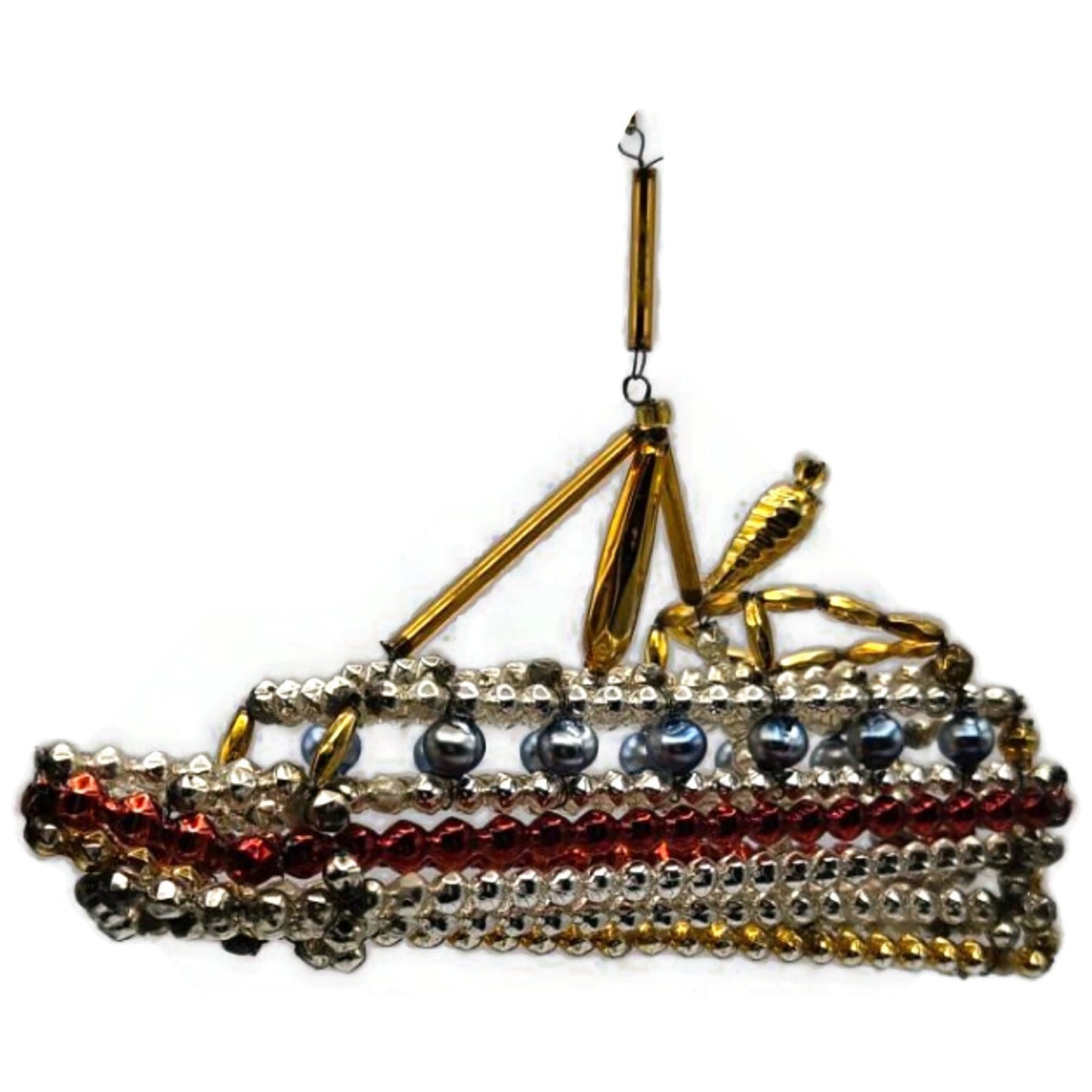 Christopher Radko Luxury Liner Ship Christmas Ornament Beaded Czech 98-230-0