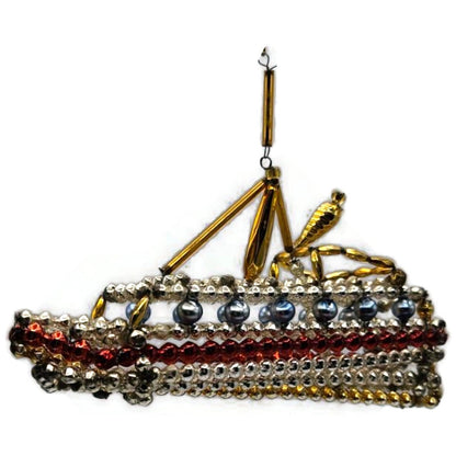 Christopher Radko Luxury Liner Ship Christmas Ornament Beaded Czech 98-230-0