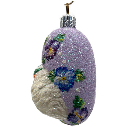 Patricia Breen Never Forget Pansies Lavender Heart Santa Christmas Ornament