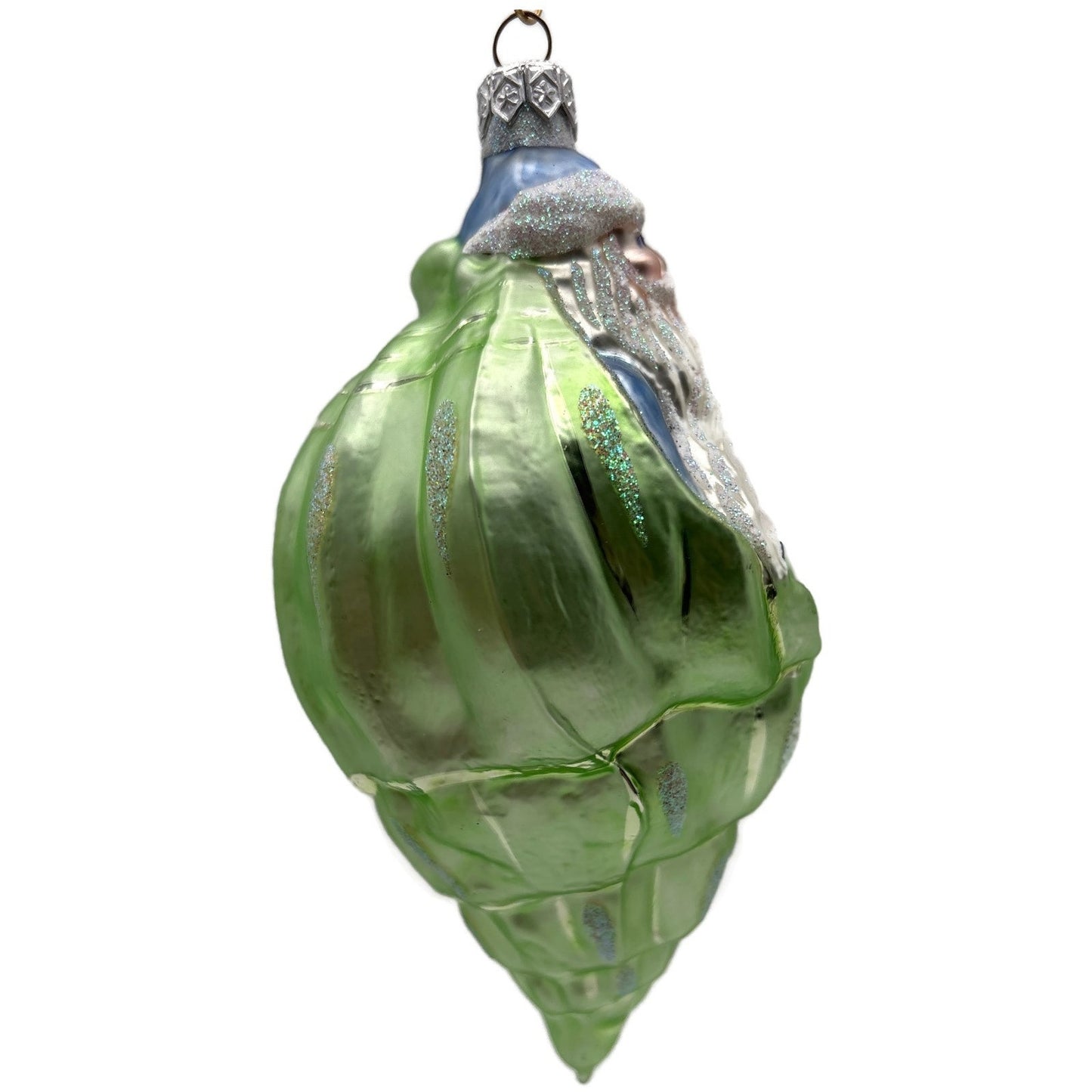 Patricia Breen Coastal Santa Green Seashell Summer Aquatic Christmas Ornament