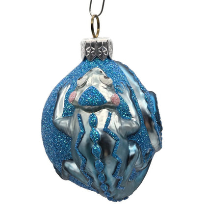 Patricia Breen Once Again for James Turquoise Chameleon Christmas Ornament HCB