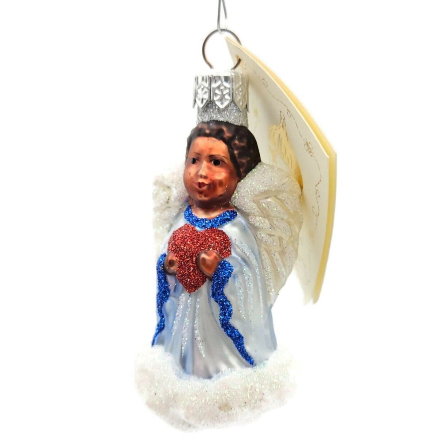 Patricia Breen Quartet of Angels Pastel Heart Glass Christmas Tree Ornament 9834