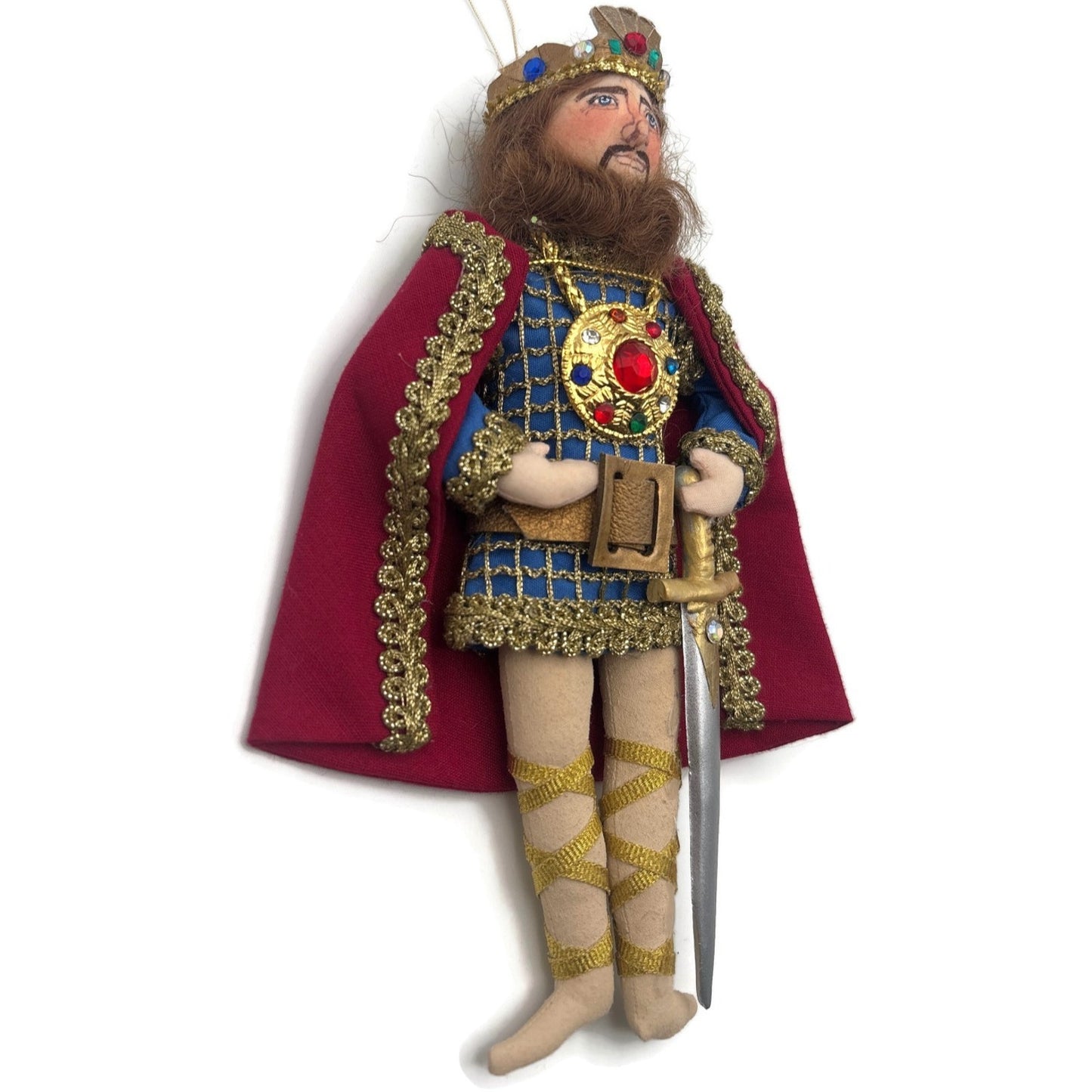 Gladys Boalt King Arthur Camelot Welsh Handmade Fabric Christmas Ornament