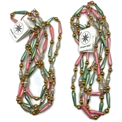 Christopher Radko Bead Garland Sorbet 72 Inch Strand 92-223-1 Christmas Set of 2