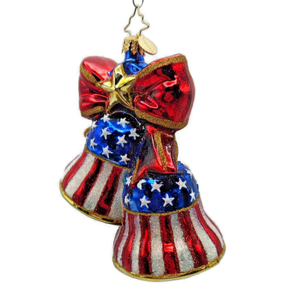 Christopher Radko Let Freedom Ring Patriotic Bells Christmas Ornament 1016083