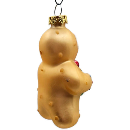 Gingerbread Man Holding Holly Wreath Old World Christmas Tree Ornament