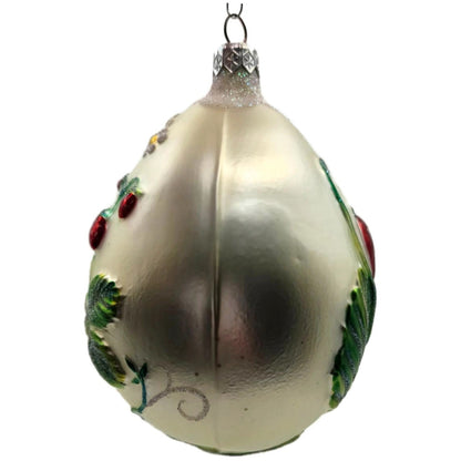 Patricia Breen Strawberry Egg Matte Pearl Easter Spring Christmas Tree Ornament