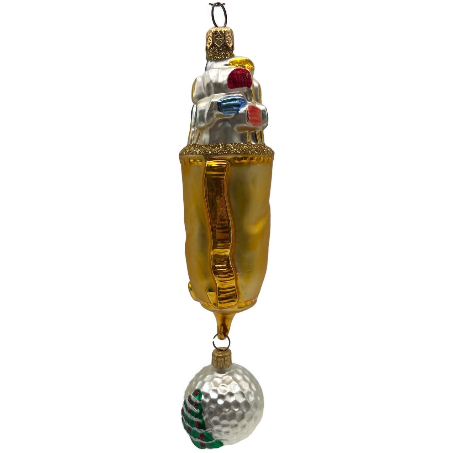 Patricia Breen Golf Bag and Ball Gold Matte Sports Christmas Tree Ornament