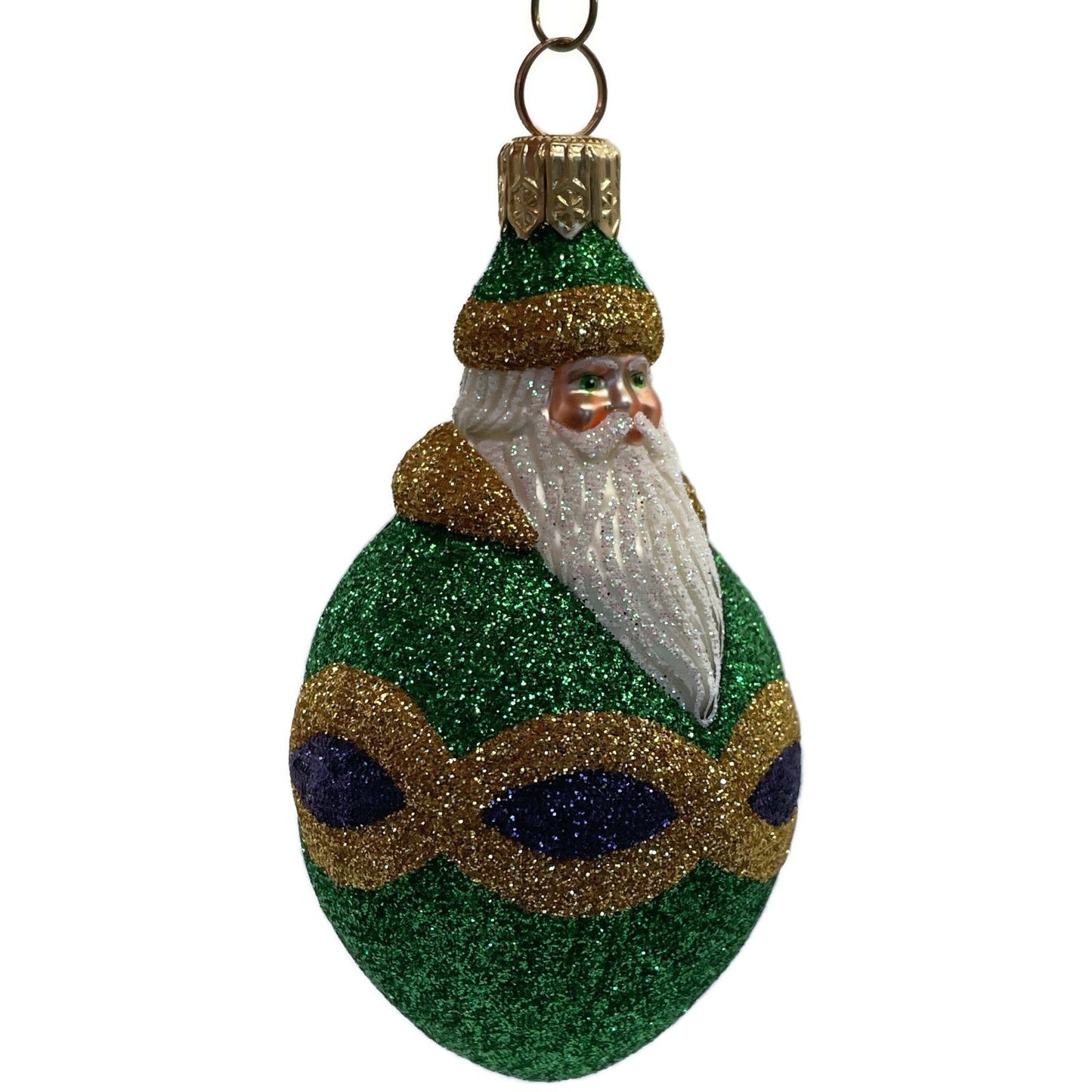 Patricia Breen Ornament Miniature Faberge Santa Green Purple Christmas Tree Deco