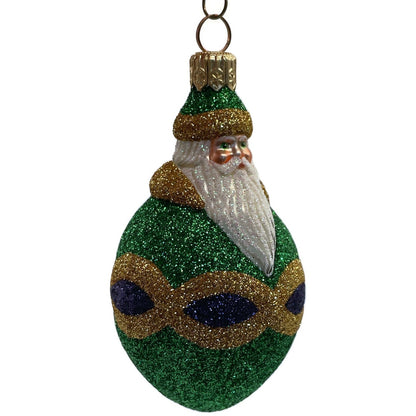 Patricia Breen Ornament Miniature Faberge Santa Green Purple Christmas Tree Deco
