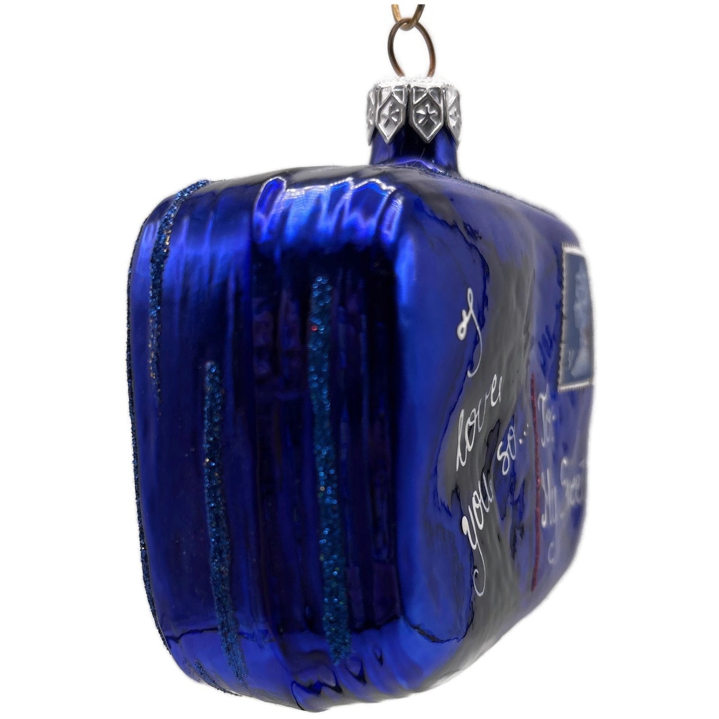 Patricia Breen To My Sweet Blue Shiny Back Valentines Christmas Tree Ornament