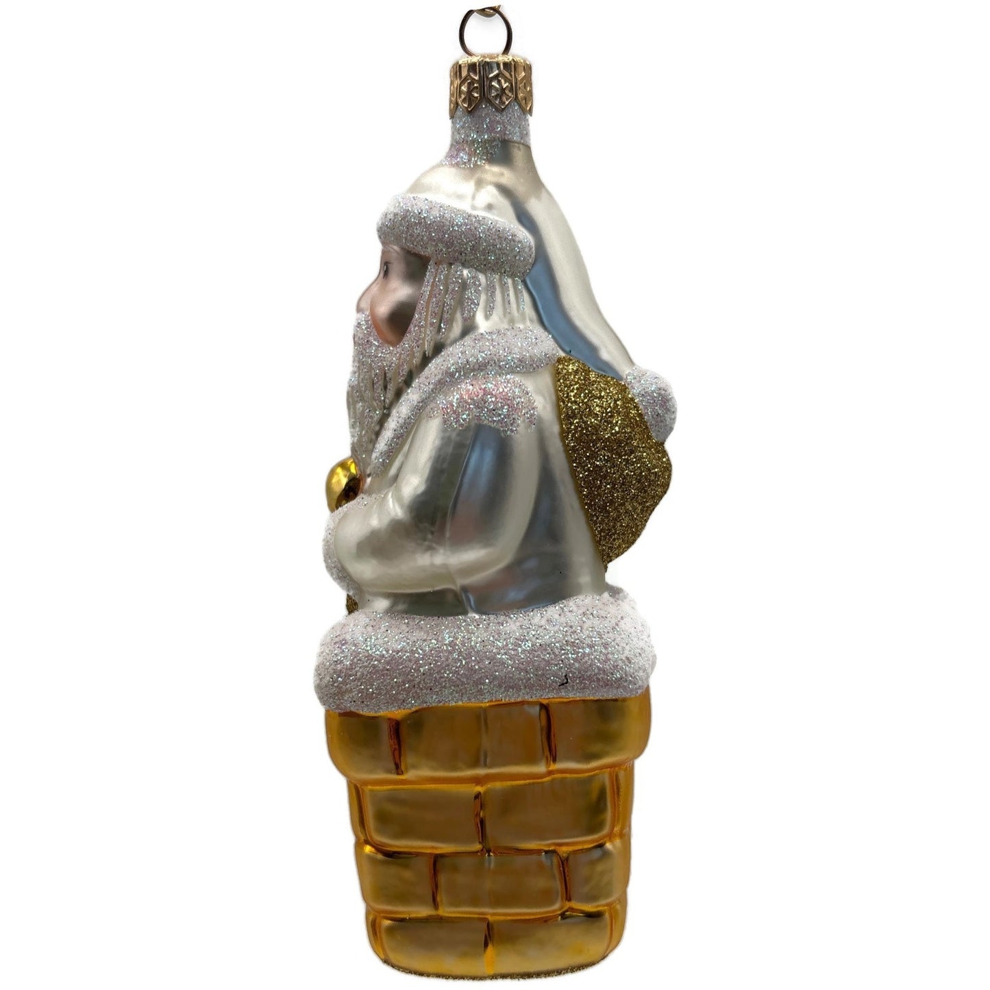 Patricia Breen Here Comes Santa Claus Pearl Gold Sack Christmas Tree Ornament