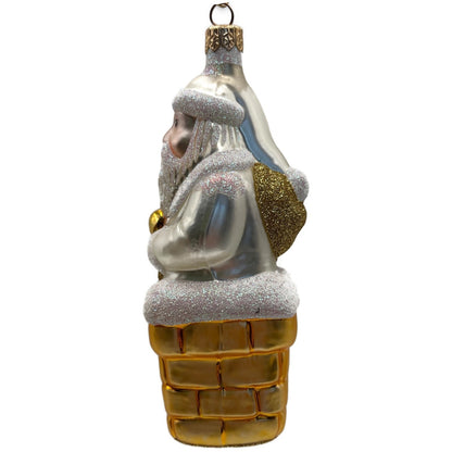 Patricia Breen Here Comes Santa Claus Pearl Gold Sack Christmas Tree Ornament