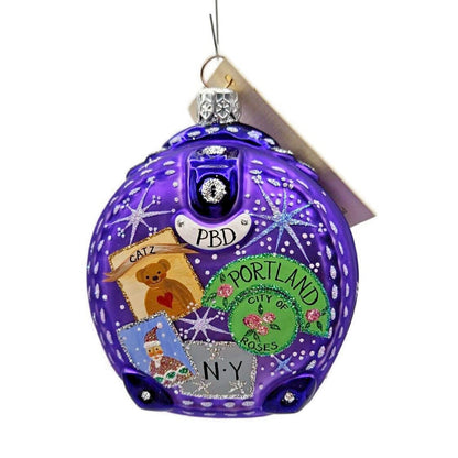 Patricia Breen Journey with Me Purple Portland Matte Christmas Travel Ornament