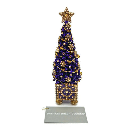 Patricia Breen Arbre de Noël Purple Gold Jeweled Christmas Holiday Tree Ornament