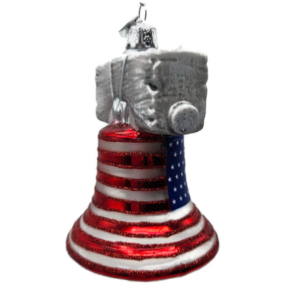 Liberty Bell Patriotic July 4th Christmas Ornament Kurt Adler Noble Gems Red