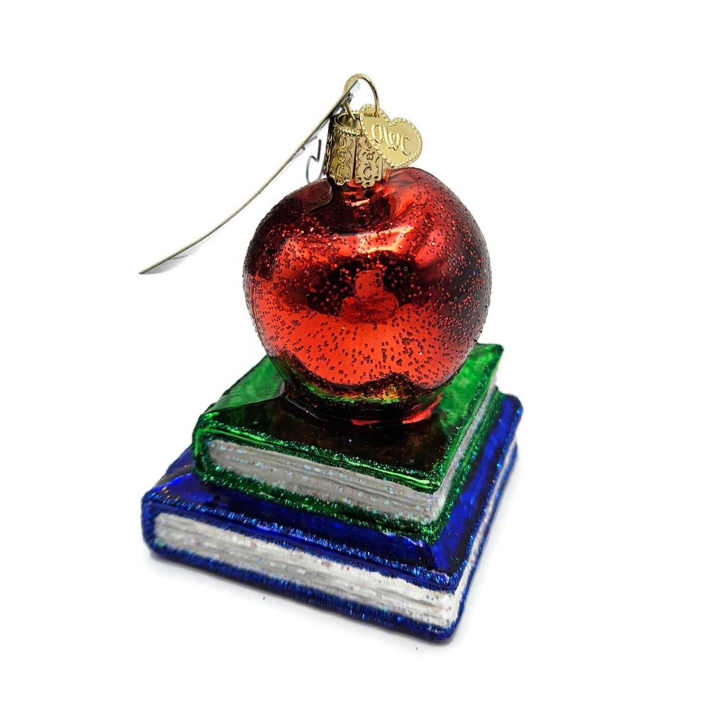 Old World Christmas Teachers Apple and Books OWC Christmas Tree Ornament 36128