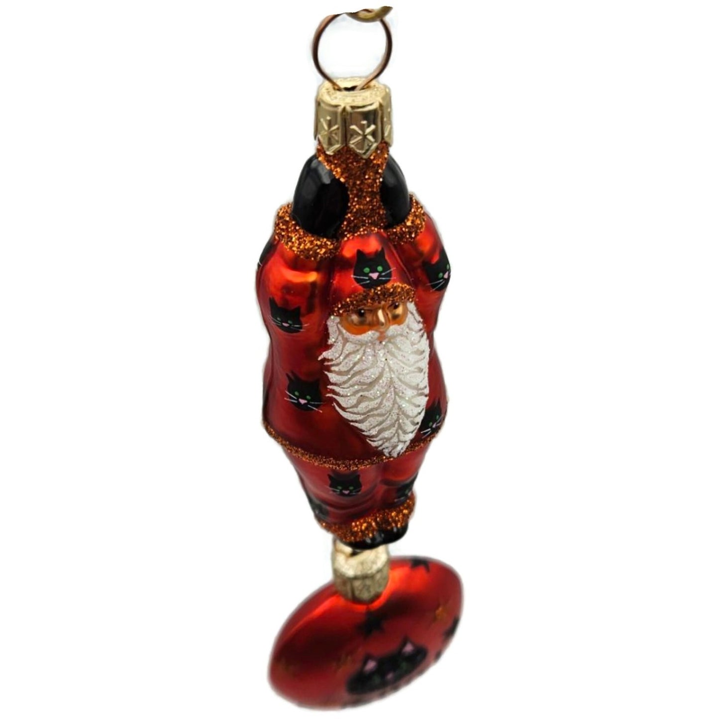 Patricia Breen Cirque de Nicoud Santa Medallion Kitty Faces Halloween Ornament