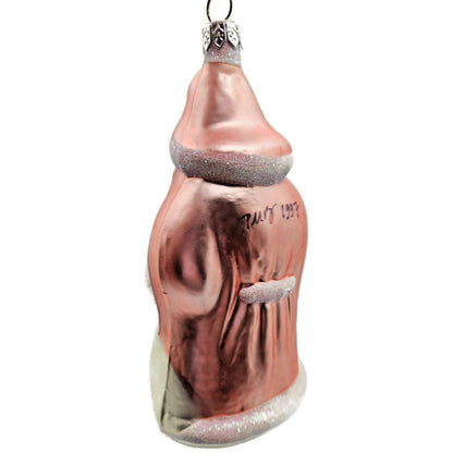 Patricia Breen Woodland Santa Claus Pink Christmas Tree Decor Signed Ornament