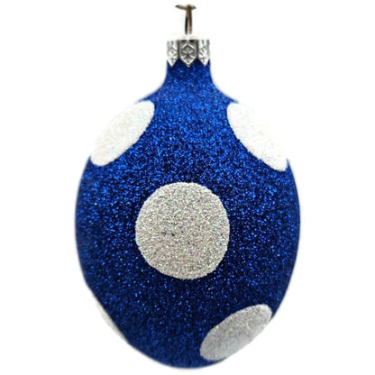 Patricia Breen Egg Blue White Polka Dot Easter Christmas Tree Ornament KKS