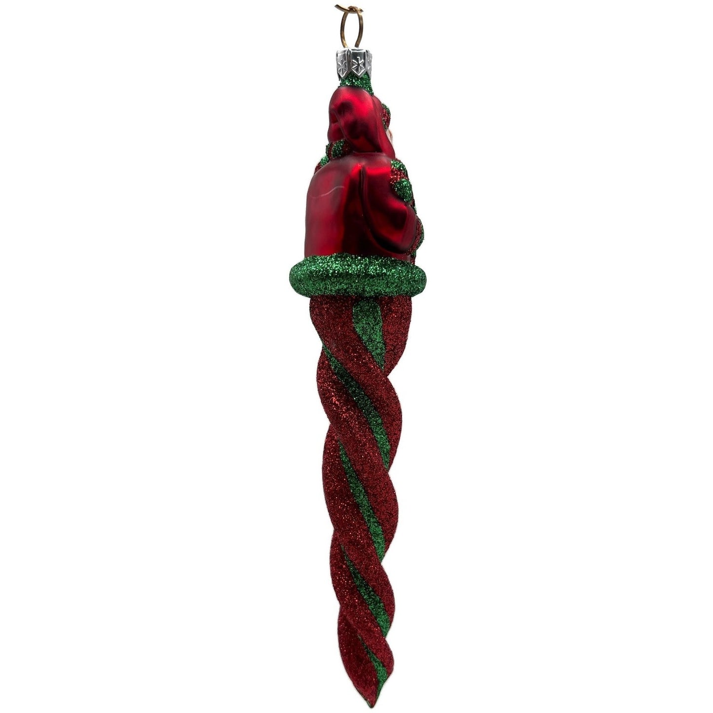 Patricia Breen Santa Sopel Red Green Twisted Candy Cane Christmas Ornament
