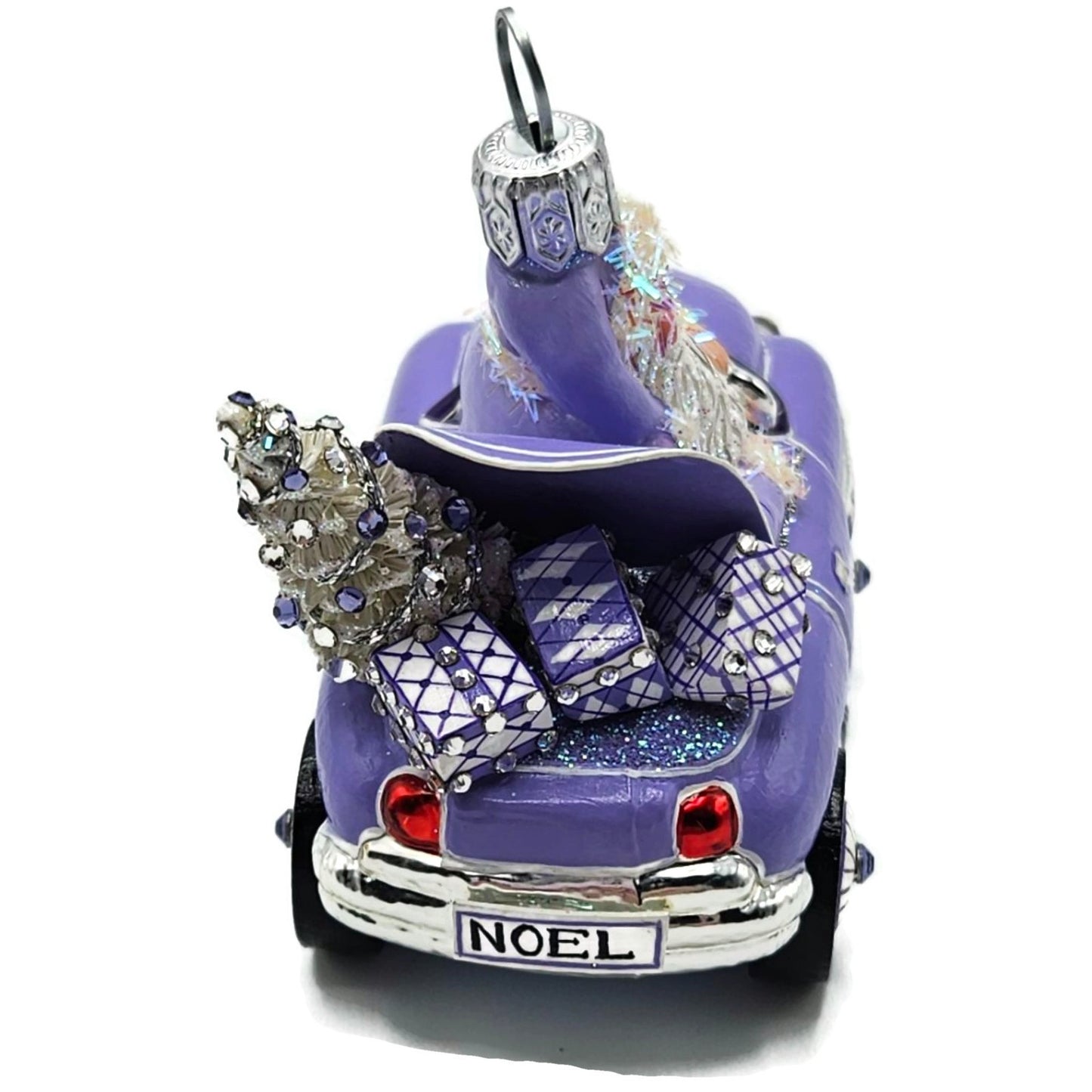Patricia Breen En Route Santa Claus Car Lavender Purple Christmas Ornament CATZ