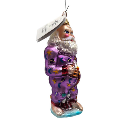 Christopher Radko Santa Jamas Purple Moons Star Christmas Tree Ornament 00-281-0