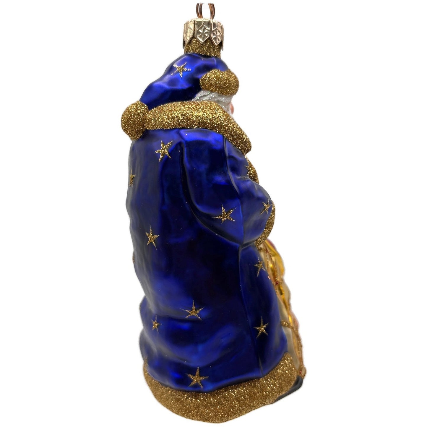 Patricia Breen Presents Blue Santa Claus Gifts Toys Stars Christmas Ornament