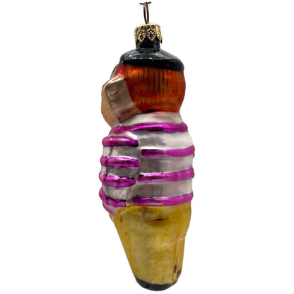 Christopher Radko Mugsy Stripe Glass Limited Edition Christmas Ornament 95-183-0