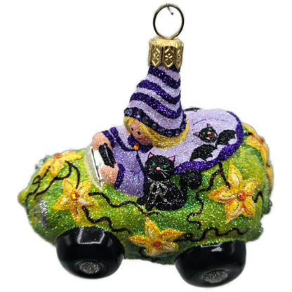 Patricia Breen Witch Way Green Lavender Hat Halloween Christmas Tree Ornament NM