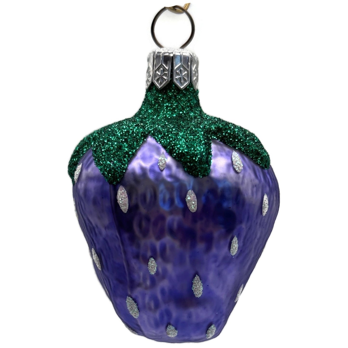 Patricia Breen Frosted Strawberry Purple Spring Christmas Ornament Signed CATZ